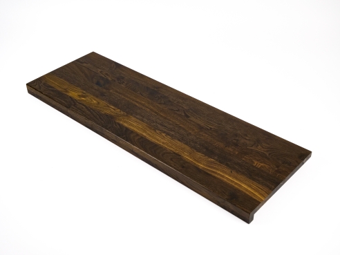 Stair Tread Window Sill Shelf Smoked Oak Rustic 20 mm, full stave lamella DL, natural oiled, 20x300x900 mm, overhang 20 mm